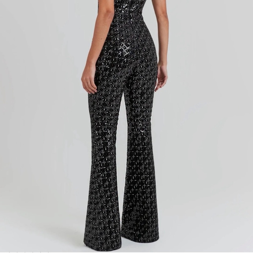 NADINE MERABI Black Sequin Jumpsuit - Picture 3 of 16